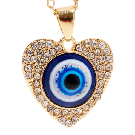 Chaîne Evil eye avec le coeur