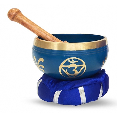 6th chakra singing bowl with cushion & stick 10cm