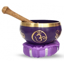7th chakra singing bowl with cushion & stick 10cm
