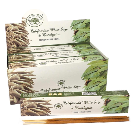 Green Tree Californian White Sage & Eucalyptus Incense (12 packs)