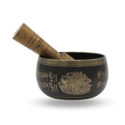 Singing bowl with Tibetan symbols 8 cm