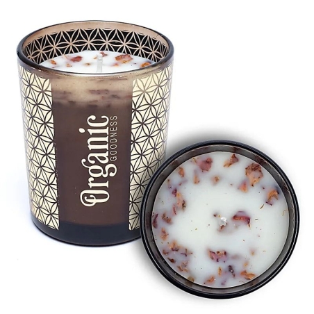 Rose & Geranium scented candle Organic Goodness