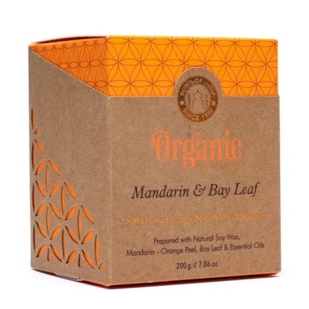 Mandarin & Bay Leaf geurkaars Organic Goodness