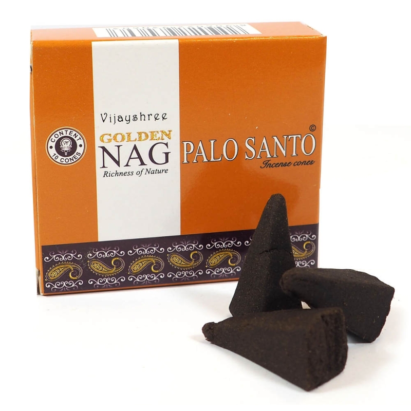Golden Nag Palo Santo cone incense - Vijayshree