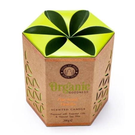 Patchouli Vanilla sojawas kaars Organic Goodness 200gram