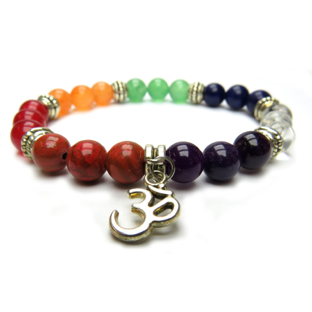 7 Chakra bracelet with OHM 8mm