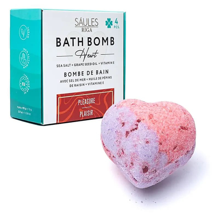 Bath bomb heart Pleasure 4 pieces Saules Riga