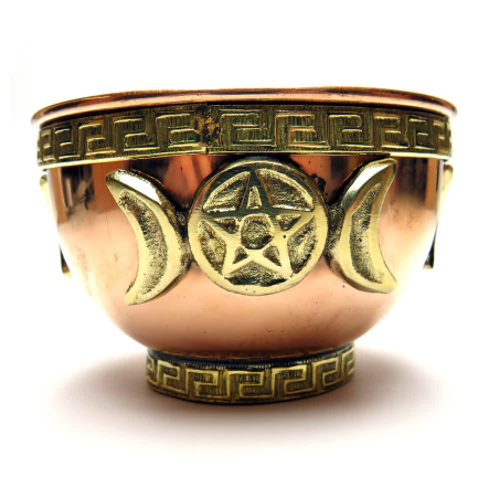 Copper Triple Moon Offering Bowl