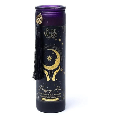 Purifying Moon manifestation candle in glass with tassel (80 hours)