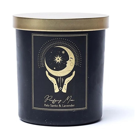 Bougie de manifestation Purifying Moon en verre avec couvercle (50 heures)