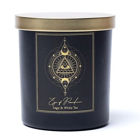 Bougie de manifestation Eye of Providence en verre avec couvercle (50 heures)