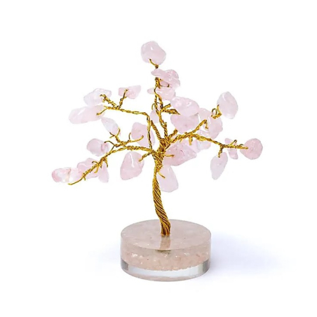 Rose quartz gemstone tree 8cm