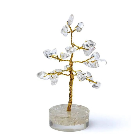 Rock crystal gemstone tree 8cm