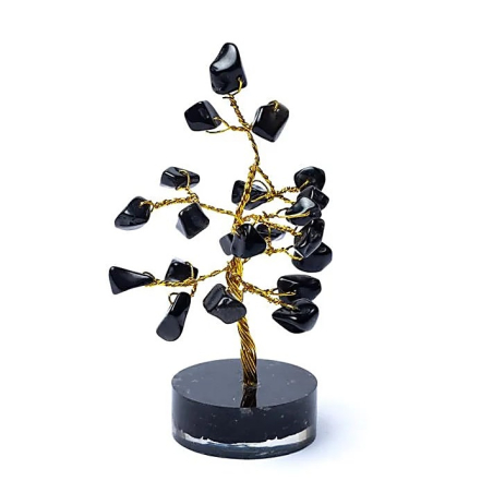 Zwarte Agaat edelsteenboom 8cm