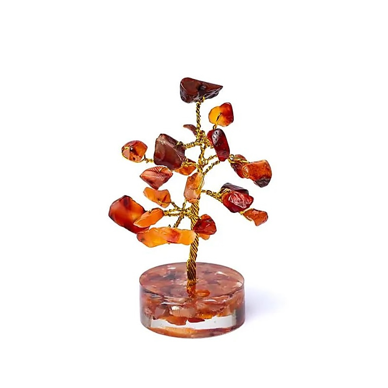 Carneool edelsteenboom 8cm