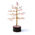 Arbre à pierres précieuses en quartz rose 18cm