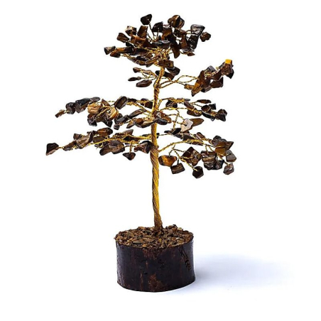 Tiger Eye Gemstone Tree 18cm