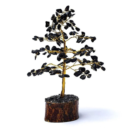 Black Agate Gemstone Tree 18cm