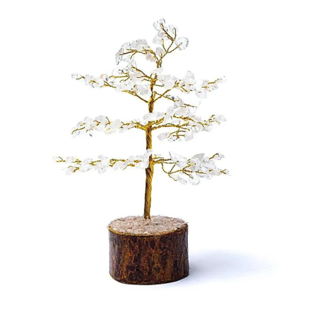 Rock crystal gemstone tree 18cm