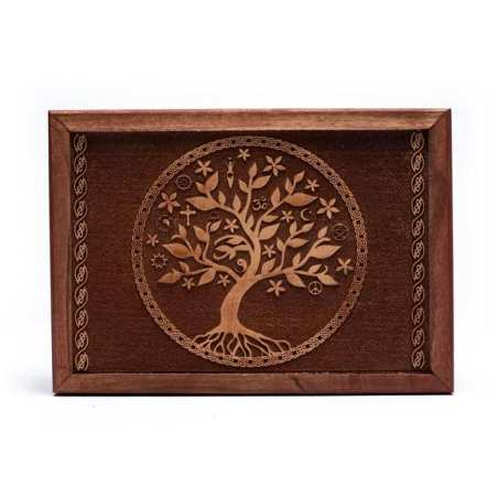 Tarotbox Baum des Lebens eingraviert