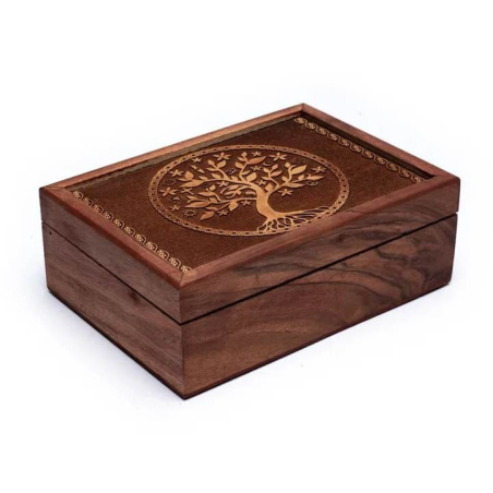 Tarot box Tree of Life engraved