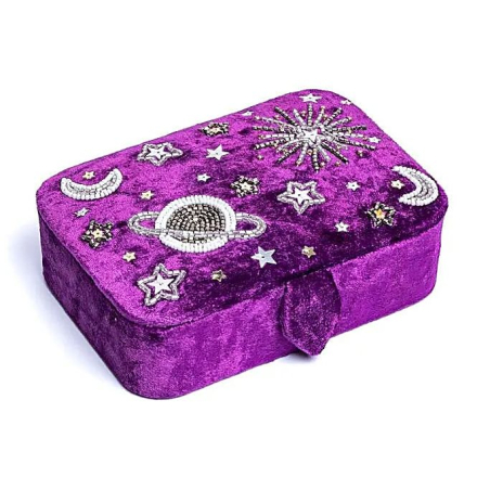 Tarotbox samt lila mit Galaxie