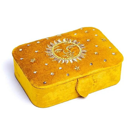 Tarot box velvet yellow with Sun