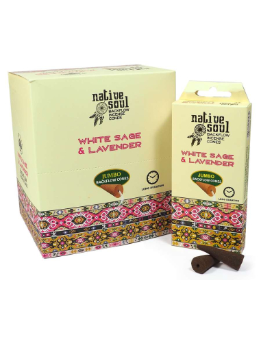 White Sage & Lavender backflow incense cones - Native Soul