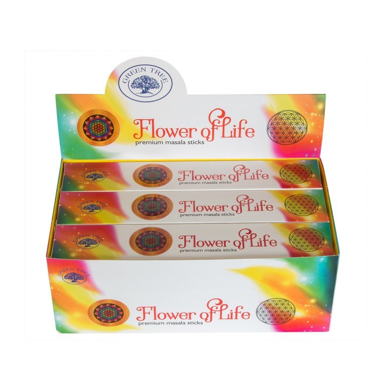 12 pakjes Flower of Life wierook (Green tree)