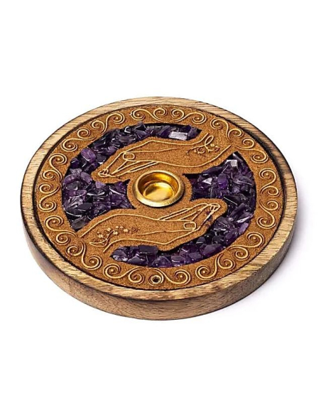 Weihrauch und Kegelhalter Healing Hands Amethyst
