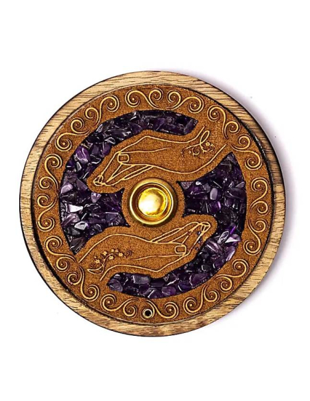 Weihrauch und Kegelhalter Healing Hands Amethyst