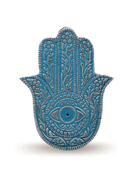 Incense and cone holder Hand of Fatima Turquoise