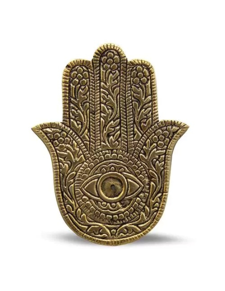 Incense and cone holder Hand of Fatima Golden colored