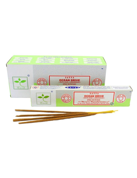 Ocean Drive Incense White Sage & Lemongrass - Satya