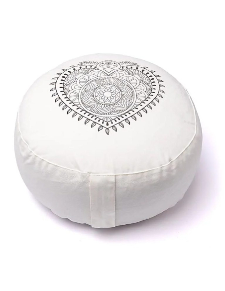 Meditation cushion heart off-white organic cotton (OCS)