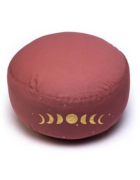 Meditationskissen Mondphasen rot Bio-Baumwolle (OCS)