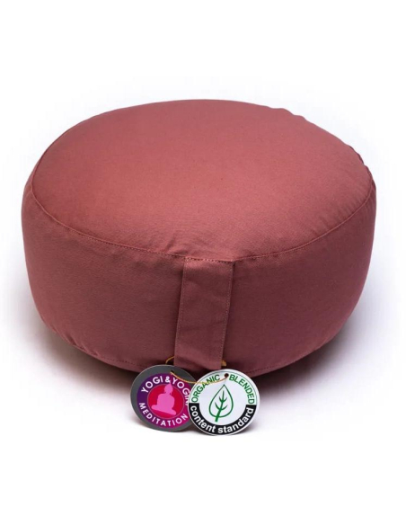 Coussin de méditation phases de lune rouge en coton biologique (OCS)