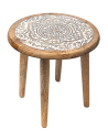 Beistelltisch Mangoholz Mandala weiß