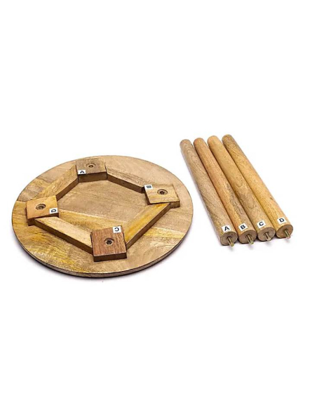 Table d'appoint en bois de manguier Mandala blanc