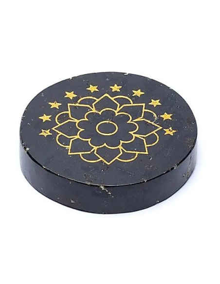 Mineral Disc Black Tourmaline lotus
