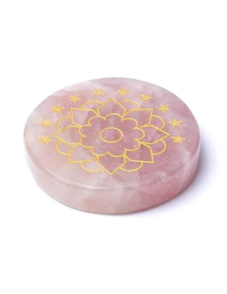 Disque minéral quartz rose lotus