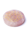 Mineraalschijf Rozenkwarts met lotus