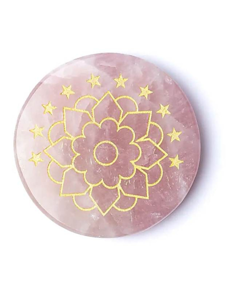 Mineralscheibe Rosenquarz Lotus