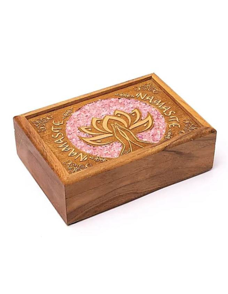 Lotus Namaste Tarot- of sieradendoos met rozenkwarts
