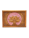 Lotus Namaste Tarot or Jewelry Box with Rose Quartz