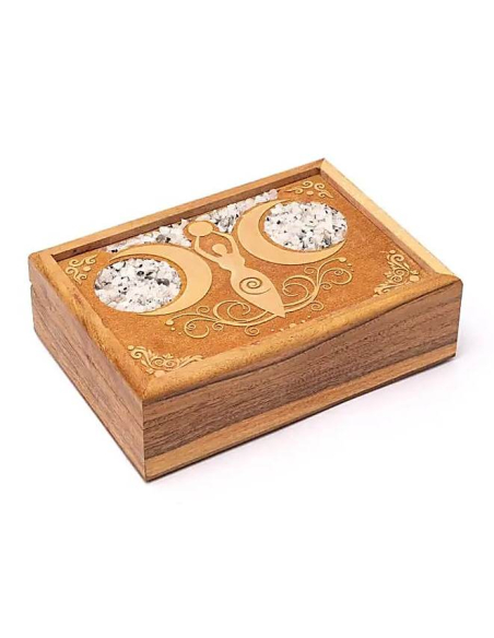 Moon Goddess Tarot or Jewelry Box with Rainbow Moonstone