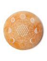 Selenite Peach Engraved Charging Plate