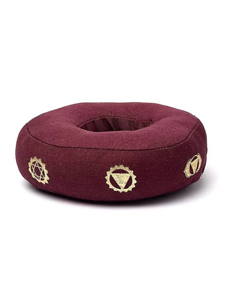Singing Bowl Cushion 7 Chakras aubergine S