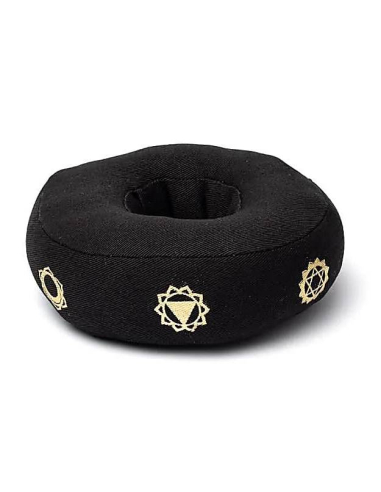 Klankschaalkussen 7 chakra’s zwart S