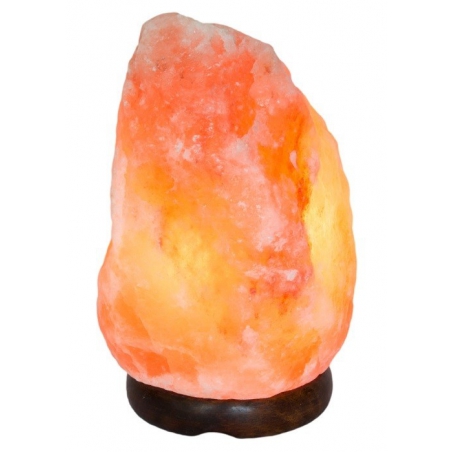 Zoutlamp Himalaya met houten voet 1 - 2 kg